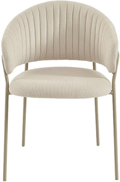 Vente-unique - Stuhl 2er-Set - Texturierter Stoff & Metall - Beige - MADOLIA von Pascal MORABITO Bild 4
