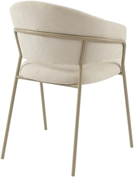 Vente-unique - Stuhl 2er-Set - Texturierter Stoff & Metall - Beige - MADOLIA von Pascal MORABITO Bild 9