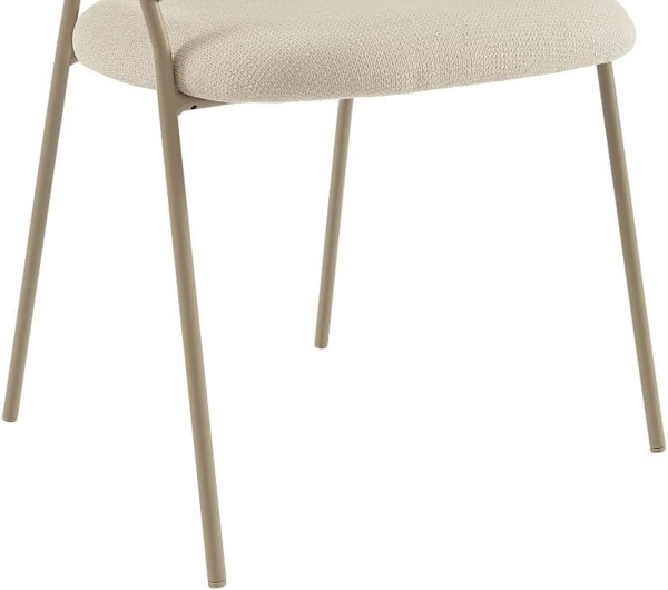 Vente-unique - Stuhl 2er-Set - Texturierter Stoff & Metall - Beige - MADOLIA von Pascal MORABITO Bild 7