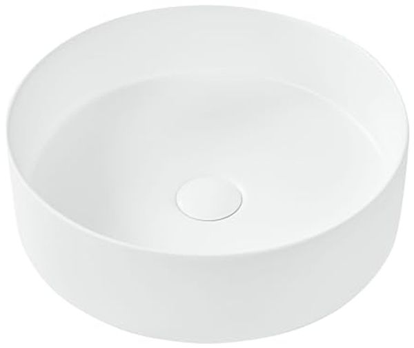Aufsatzwaschbecken TEBAR ⌀ 40 cm Keramik Cremeweiß