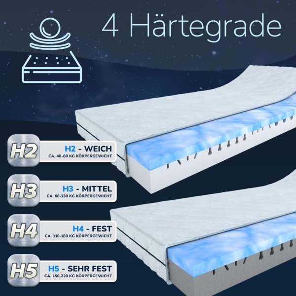 7 Zonen BeActive Gel-Komfortschaummatratze 200x140x16 cm H5 Bild 7