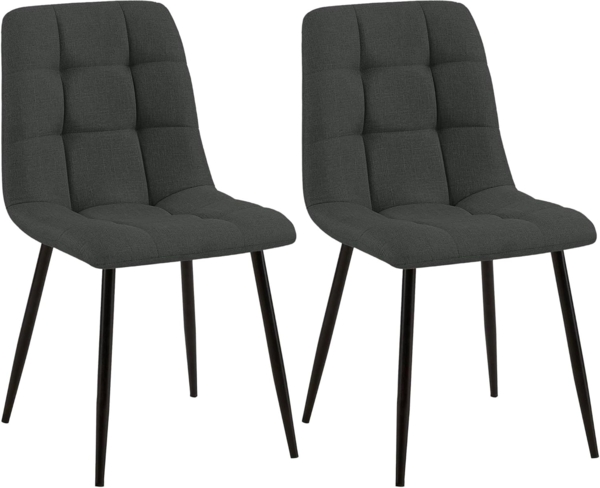 Esszimmerstuhl Tilde 2 Esszimmerstühle dunkelgrau Stoff