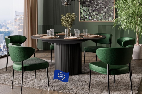 designimpex Esstisch Design Esstisch DO-9 rund Küchentisch Ausziehtisch Esszimmertisch oval, Esstisch, Esszimmertisch, Tisch, Ausziehtisch, Küchentisch, Esszimmer