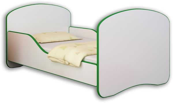 ACMA Jugendbett Kinderbett mit Einer Schublade und Matratze Weiß I 140 160 180 (140x70 cm, Grün)