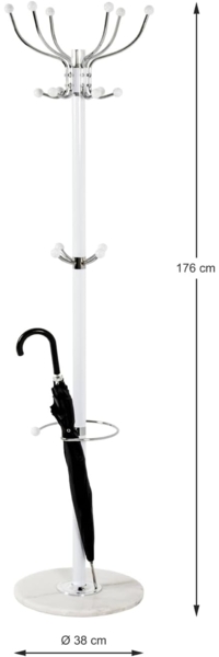 Garderobenständer Max / Mecki, Metall, Grau, Weiß, 38 x 176 x 38 cm Bild 2