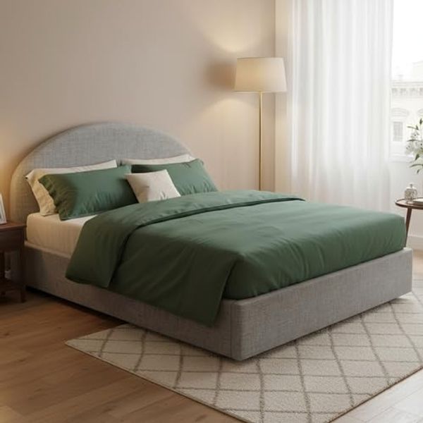 Talamo Italia - Cora Doppelbett, Bettkasten mit Stoffbezug, 100 % Made in Italy, Öffnung vorne, inklusive Matratze 160x190 cm, Grau