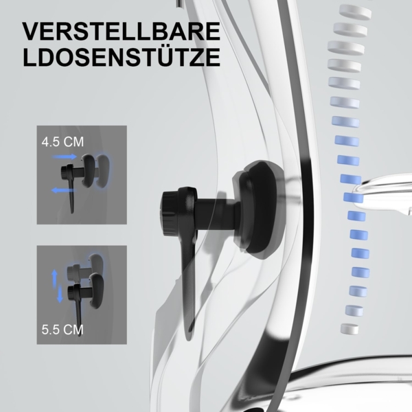 SIHOO Ergonomischer Schreibtischstuhl, Drehstuhl hat Verstellbarer Lordosenstütze, Kopfstütze und Armlehne, Höhenverstellung und Wippfunktion, Rückenschonend, Bürostuhl bis 150kg/330LB Belastbar Bild 6