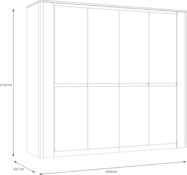 Kleiderschrank Venedig / Vodol, Holzwerkstoff, Beige, 240 x 214 x 63 cm Bild 6