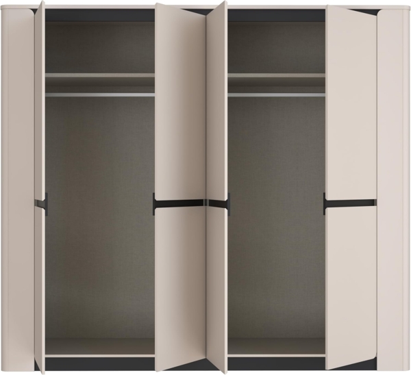 Kleiderschrank Venedig / Vodol, Holzwerkstoff, Beige, 240 x 214 x 63 cm Bild 4