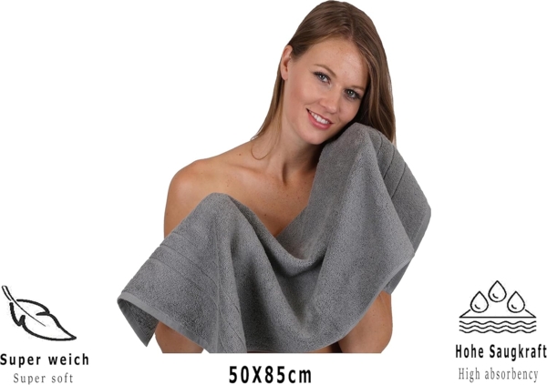 Betz Handtuch Set 8-TLG Handtuch-Set Deluxe, 100% Baumwolle (Set, 8-St), Farbe anthrazit Bild 7