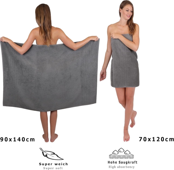 Betz Handtuch Set 8-TLG Handtuch-Set Deluxe, 100% Baumwolle (Set, 8-St), Farbe anthrazit Bild 5