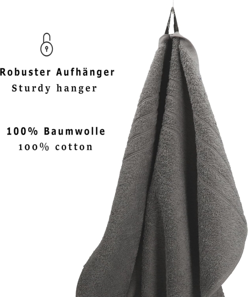 Betz Handtuch Set 8-TLG Handtuch-Set Deluxe, 100% Baumwolle (Set, 8-St), Farbe anthrazit Bild 4