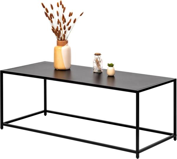 eluno Couchtisch im Industrie-Design aus schwarzem Metall 110 x 41 x 35 cm