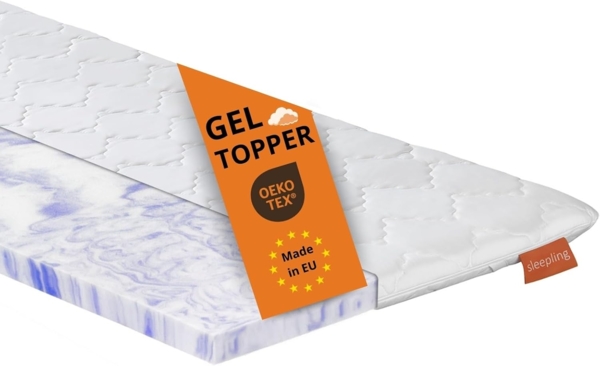 sleepling, Topper aus Gelschaum, orthopädische Matratzenauflage, 6 cm hoch, Gelschaum, Gelschaum, Memory Effekt