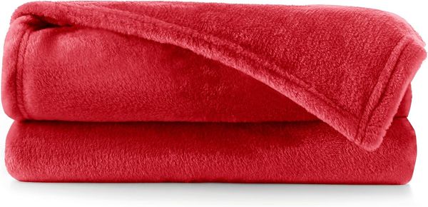 DecoKing Kuscheldecke 70x150 cm rot Decke Microfaser Tagesdecke Fleece weich sanft kuschelig red Mic