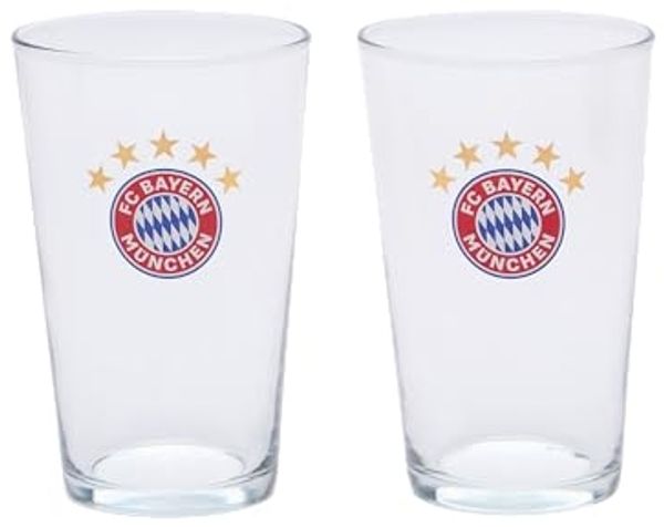 FC Bayern München Gläser-Set FC Bayern München Fanglas 2er Set I Fußball I Gläserset I Wassergläser, Glas
