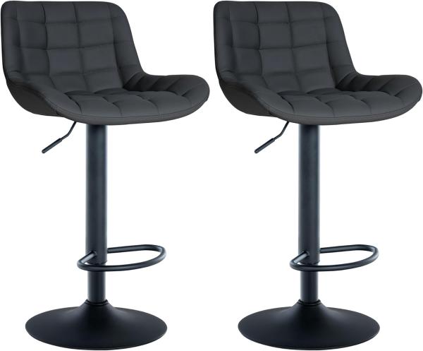 2er Set Barhocker Tover Kunstleder (Farbe: schwarz)