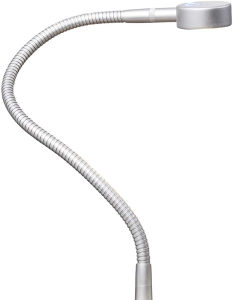 kalb Bettleuchte LED Leseleuchte Bettlampe Flexleuchte chrom silbergrau Touch Schalt, warmweiß
