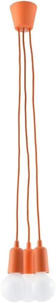 Pendelleuchte, Orange, PVC, 3-Flammig, H 90 cm