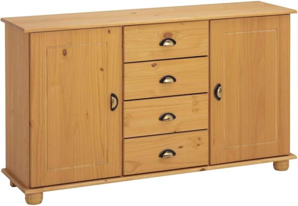 IDIMEX Apothekerkommode Anrichte Sideboard Colmar, Kiefer massiv, 4 Schubladen, 2 Türen, gebeizt und gewachst