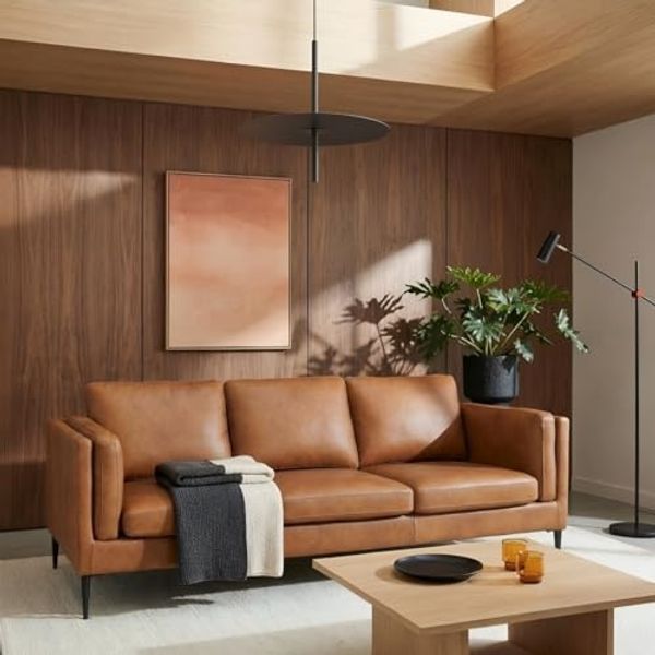 Valencia 3-Sitzer Ledersofa - Echtleder Cognac Braun
