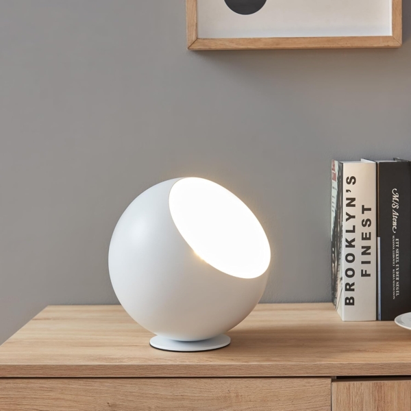 Tischleuchte Lukkodso 1xE27 Ø20x20 cm Metall Weiß [lux. pro]