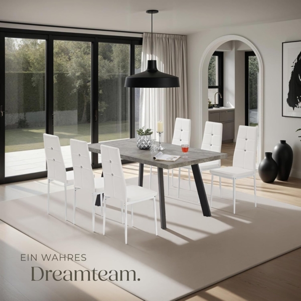 TecTake Esszimmerstuhl 40 x 42 x 97 cm | -Diverse Farben und Mengen- (6X Weiß | Nr. 402543) Bild 8