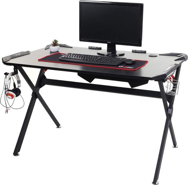 Schreibtisch HWC-F11, Computertisch Jugend-Schreibtisch, Gaming 120x75cm schwarz