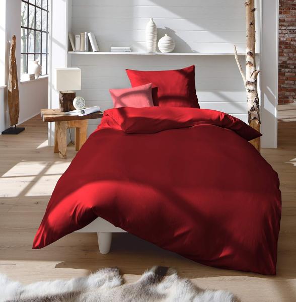 Fleuresse Mako-Satin-Bettwäsche colours bordeaux 4580 155 cm x 200 cm Bild 2