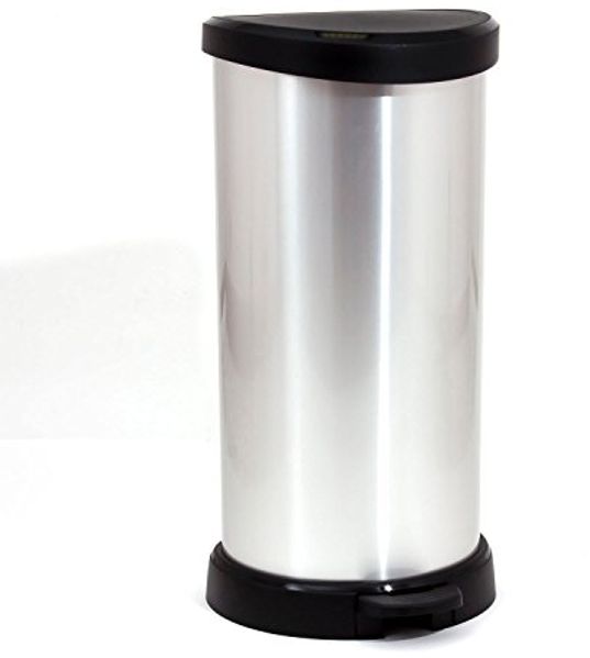 Curver 02150 ''Metallic's'' Abfallbehälter 40 Liter, metallic-silber