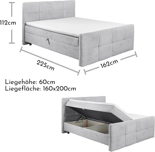 Boxbett Tijuana mit Bettkasten Breitcord Bild 3