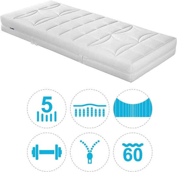 Malie 'Big Star' 5-Zonen-Tonnentaschenfederkernmatratze 80x200 cm H5 Bild 5