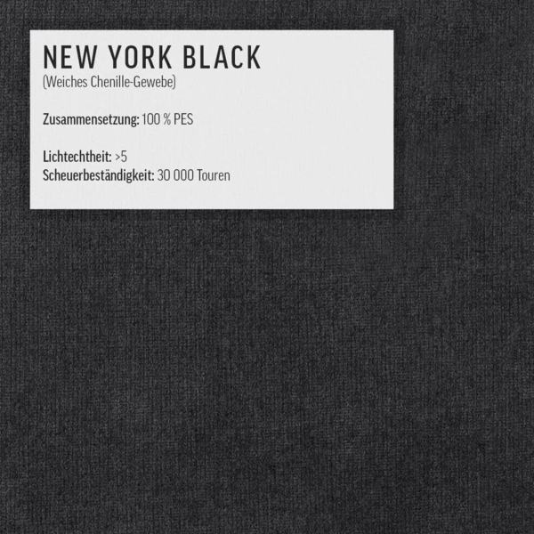 Mivano Levana Boxspringbett mit Sockel aus Eiche, 7-Zonen-Federkern, Matratzen H2 + Topper Premium, Chenille, Schwarz, Liegefläche 160x200 cm Bild 6