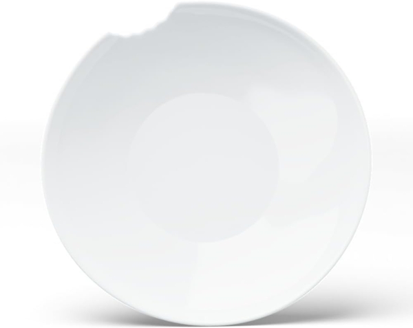 Tiefer Teller mit Biss Porzellan weiß 2er Set