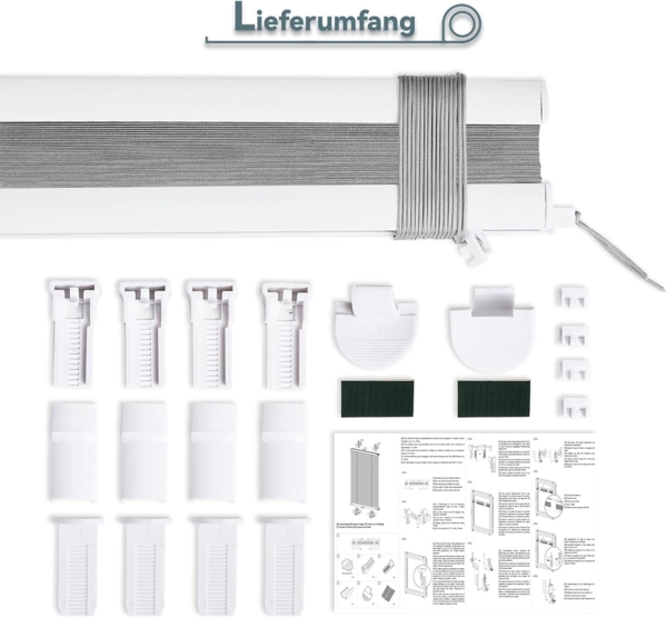 Plisseerollo ohne Bohren Klemmfix 75x130 cm(BxH) Anthrazit Jalousie Sonnenschutz Easyfix Faltrollo Lichtdurchlässig Rollo für Fenster & Tür Bild 7