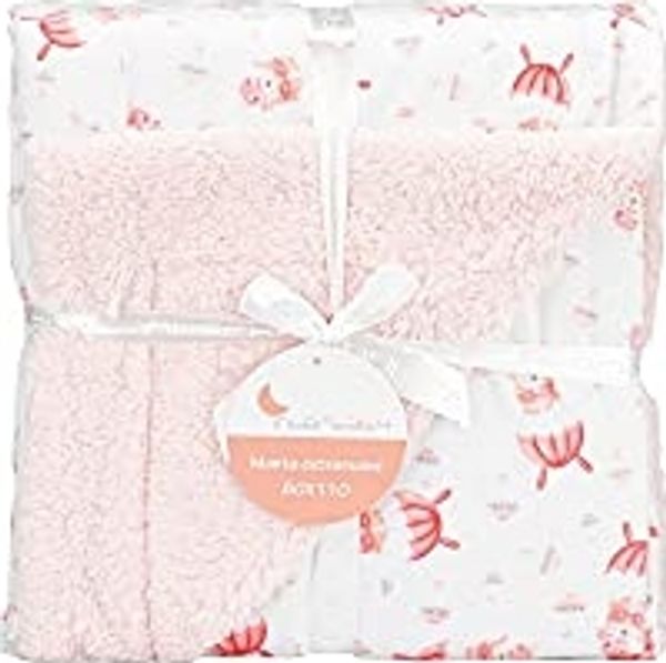Babydecke mit Sherpa Rückseite - Paracaidista rosa Bild 2