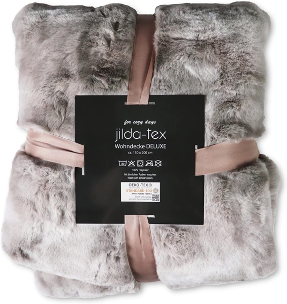 Wohndecke, jilda-tex, schwere, hochwertige und warme Fellimitat-Decke