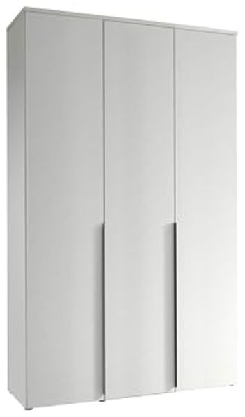 Drehtürenschrank >Kevo< 2 Böden, 2 Stangen, Weiß, Dekor - 135x225x52cm (BxHxT)