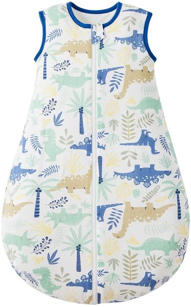 Duomiaomiao 2.5Tog Schlafsack Baby Ganzjahres, 100% Baumwolle Baby Schlafsack Winter, Mädchen Neugeboren,Warmer Schlafsack Neugeborene Kinder(2.5 TOG/Dinosaurier/85)
