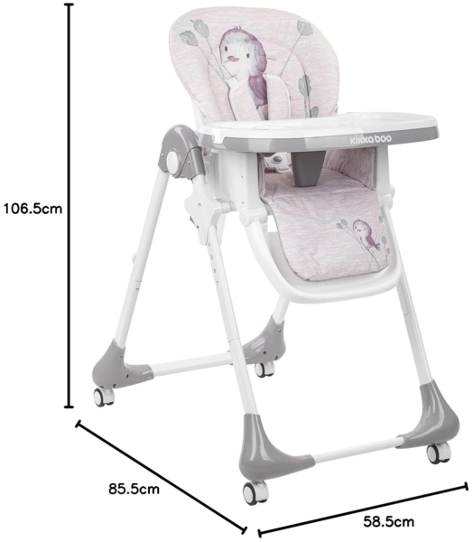 Kikkaboo Hochstuhl Sweet, Rückenlehne verstellbar, Becherfassung Tisch abnehmbar beige Bild 5