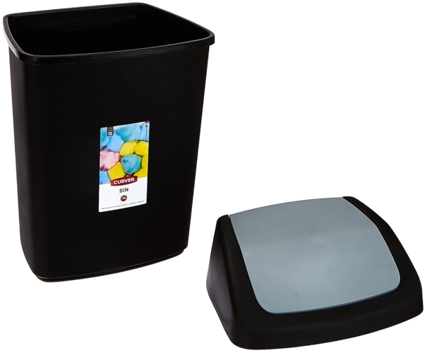 CURVER Abfallbehälter Swing-Top mit Schwingdeckel 10 l soft grau Bild 3