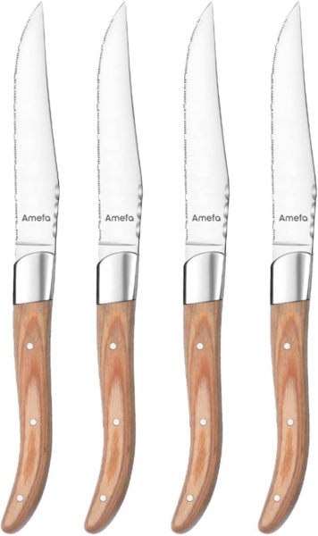 Amefa ROYAL STEAK Steakmesser Set 4-teilig holz hochglanzpoliert
