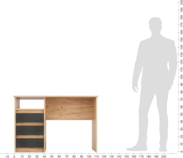 KOMTO Schreibtisch Oslo 110 Schreibtisch mit Schubladen Bürotisch Computertisch, Büro PC-Tisch Kinderschreibtisch mit Stauraum 110 x 50 x 74 cm Bild 3