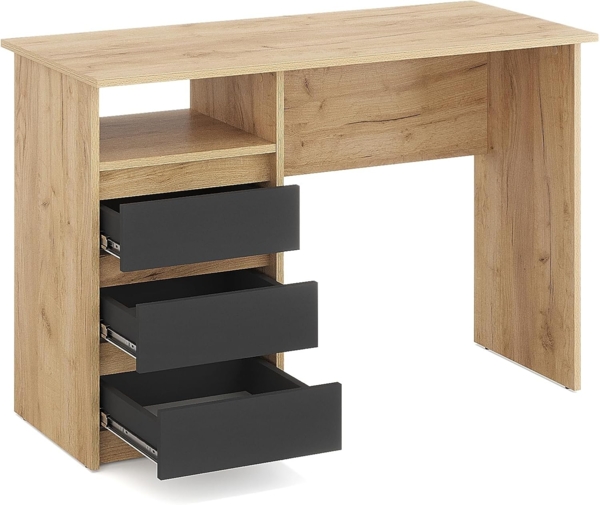 KOMTO Schreibtisch Oslo 110 Schreibtisch mit Schubladen Bürotisch Computertisch, Büro PC-Tisch Kinderschreibtisch mit Stauraum 110 x 50 x 74 cm Bild 6