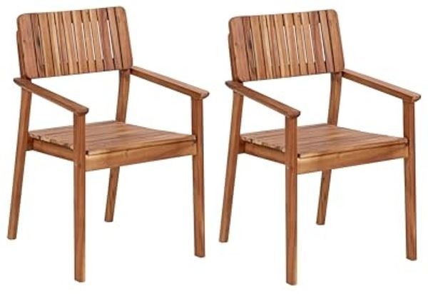 Gartenstuhl 2er Set AGELLO Akazienholz Heller Holzfarbton