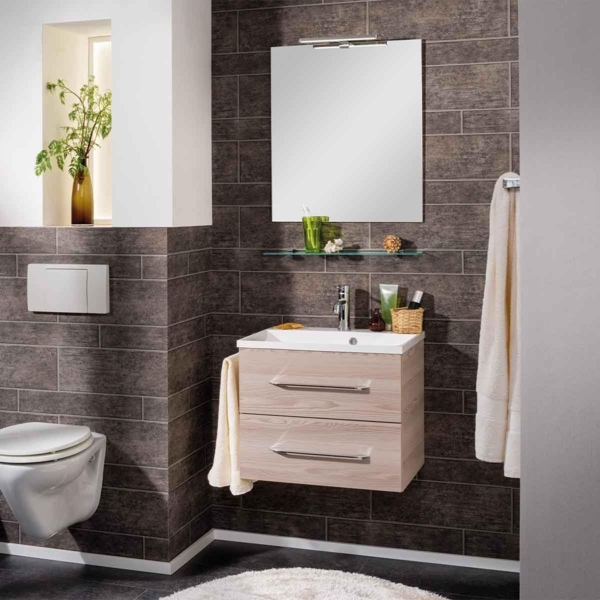 Fackelmann B.CLEVER Badmöbel Set 4-teilig, 60 cm, Braun hell Bild 4