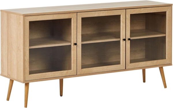 Sideboard mit Glastüren ALBANY 150 cm Hellbraun