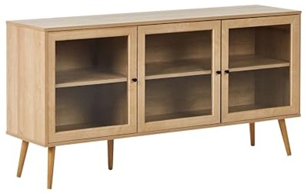 Sideboard mit Glastüren ALBANY 150 cm Hellbraun