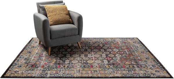 benuta Teppich Casa, rechteckig, Höhe: 11 mm, Teppich Wohnzimmer, Esszimmer, Schlafzimmer, Flur, Farbenfroh, Retro Bild 1