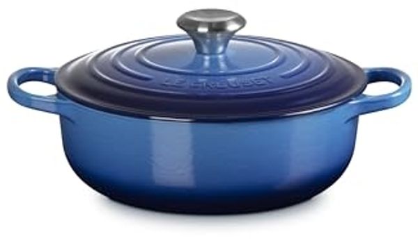 Le Creuset Signature Gusseisen Azurblau Sauteuse 24 cm
